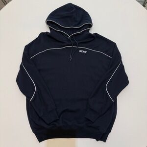 Palace Reflecto Hood Navy Blue 100% Cotton Hoodie Mens Large